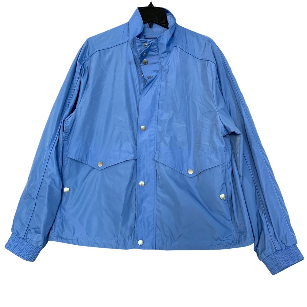 NWT Michael Kors Rain Windbreaker Jacket Men's XL Blue Polyester Full Zip Pocket